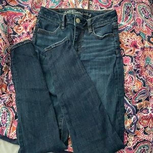 american eagle super super stretch size 0 long hi rise jegging 8/10 condition!